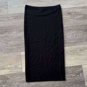 Express Black Stretch Midi Pencil Skirt